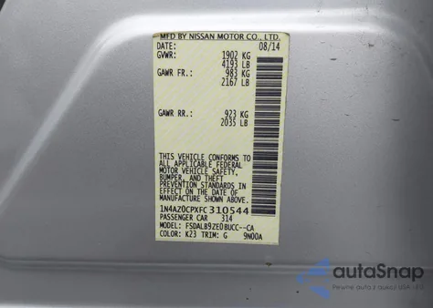 2015 Nissan Leaf S from USA, damaged, VIN 1N4AZ0CPXFC310544